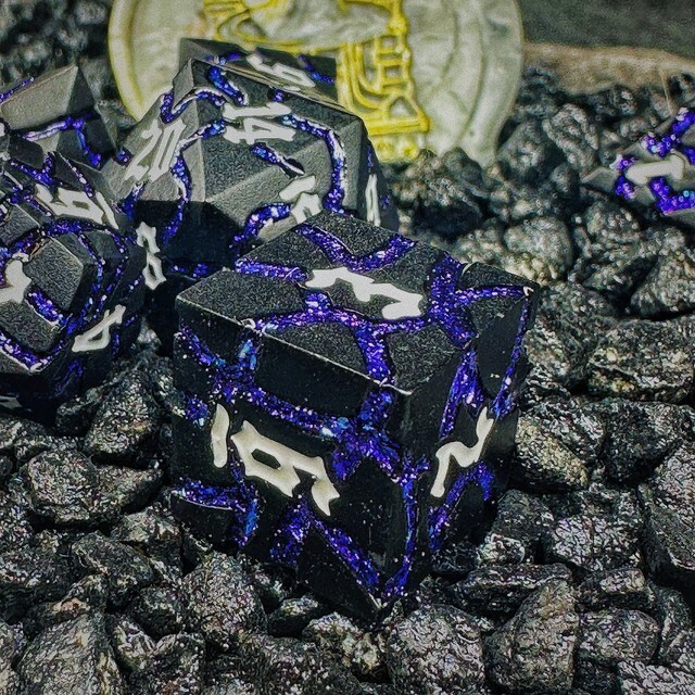 Sage's Warp Stones White Dwarf Star Metal Polyhedral Dice Set | Dnd RPG