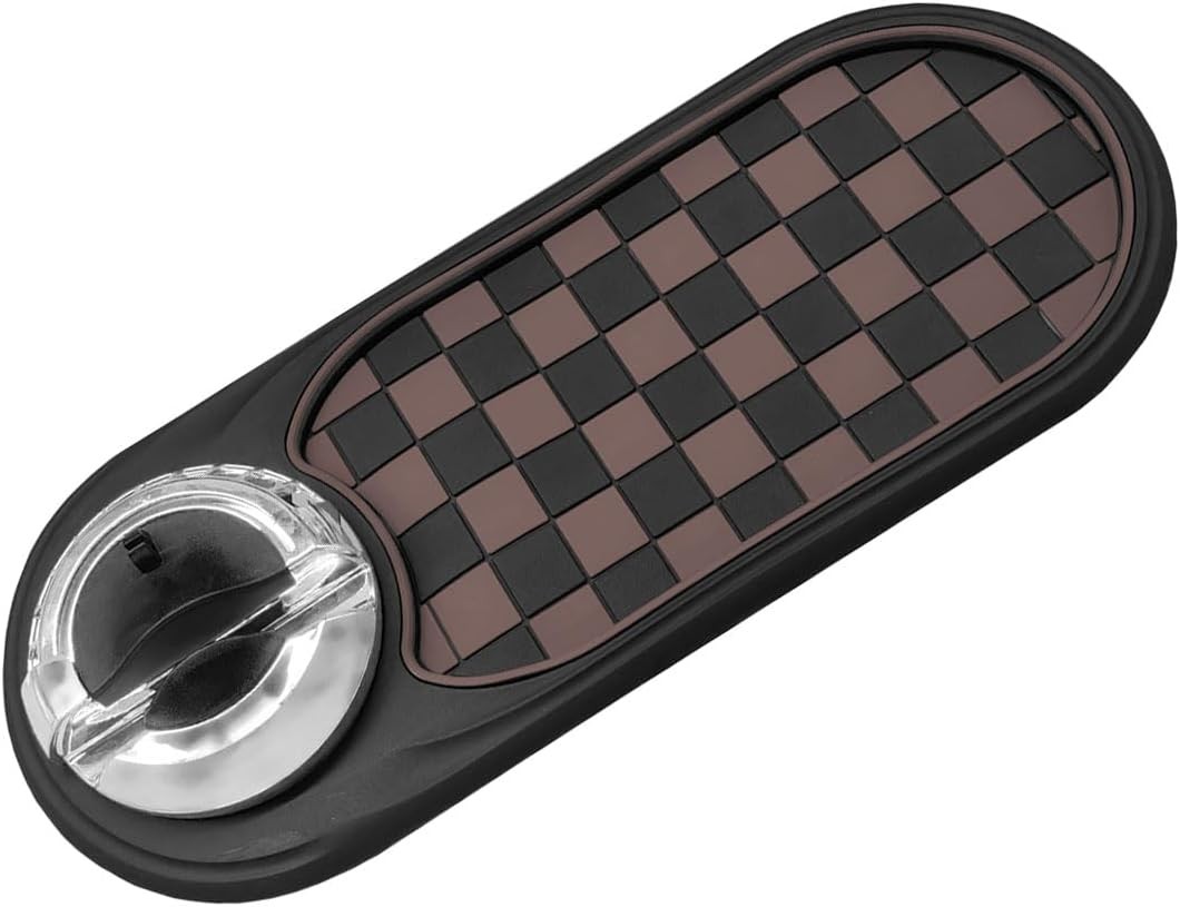 Multifunction Car Anti-Slip Mat, Rotatable Vehicle Phone H Color: Brown/Silver