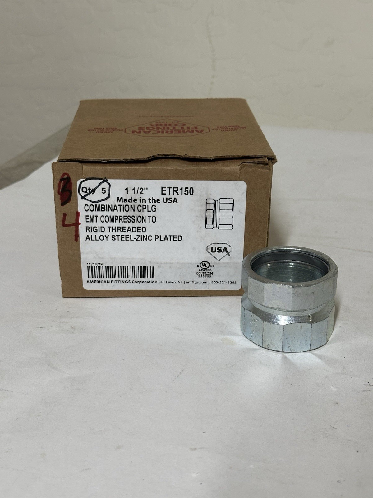 4 NEW AMERICAN FITTINGS ER150 - Rigid Three Piece Erickson Coupling, 1-1/2" S5