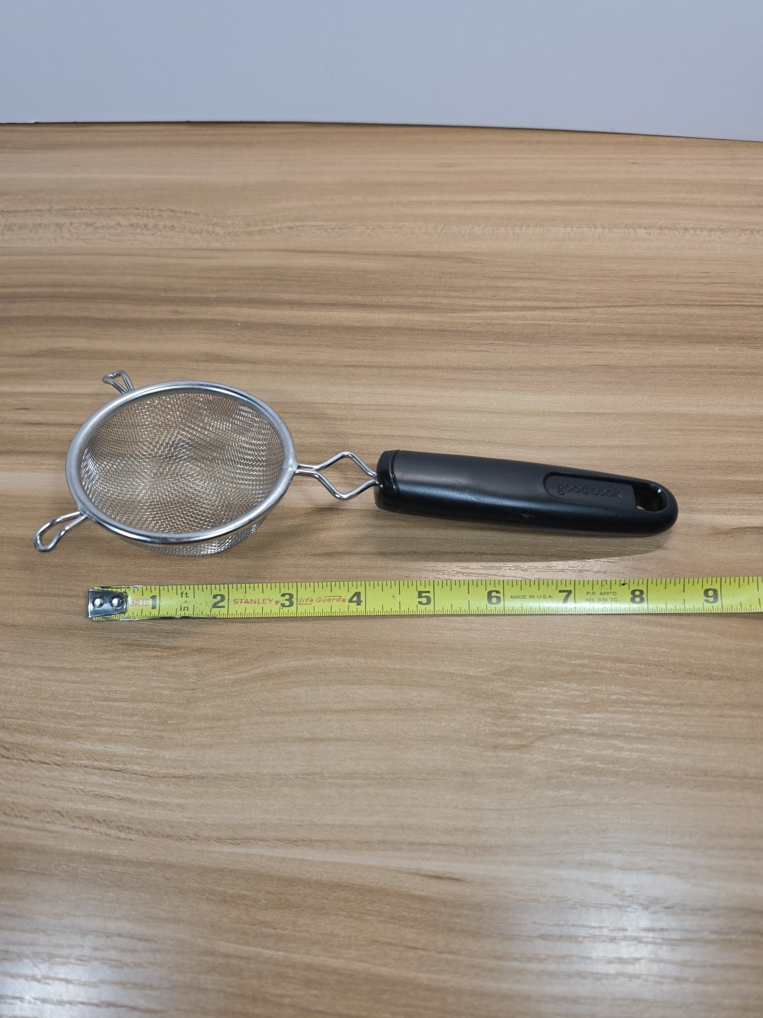 Good Cook Silver/Black Aluminum Mesh Strainer