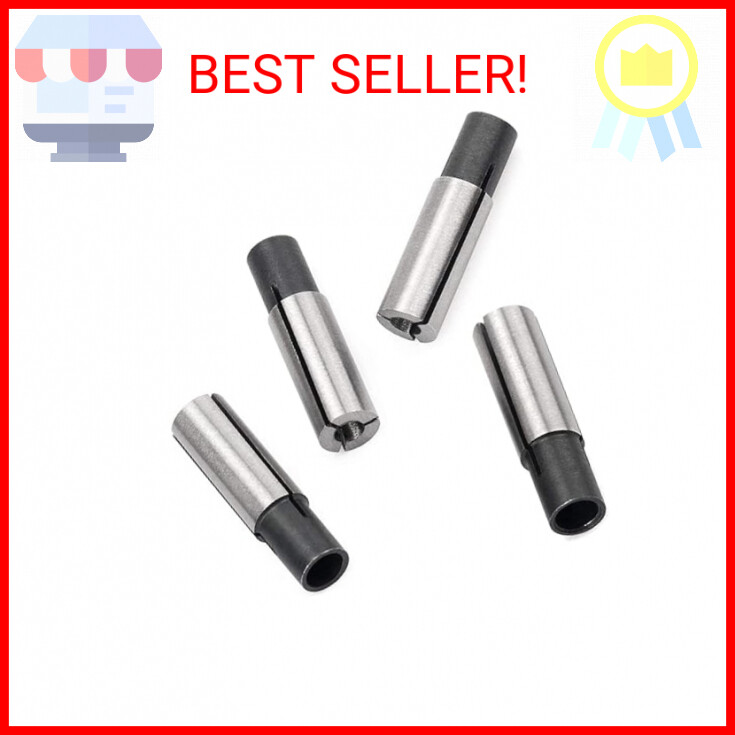 4 Pieces High-Carbon Steel Collet Die Grinder Chuck Driver Adapter 1/4" to 1/8"