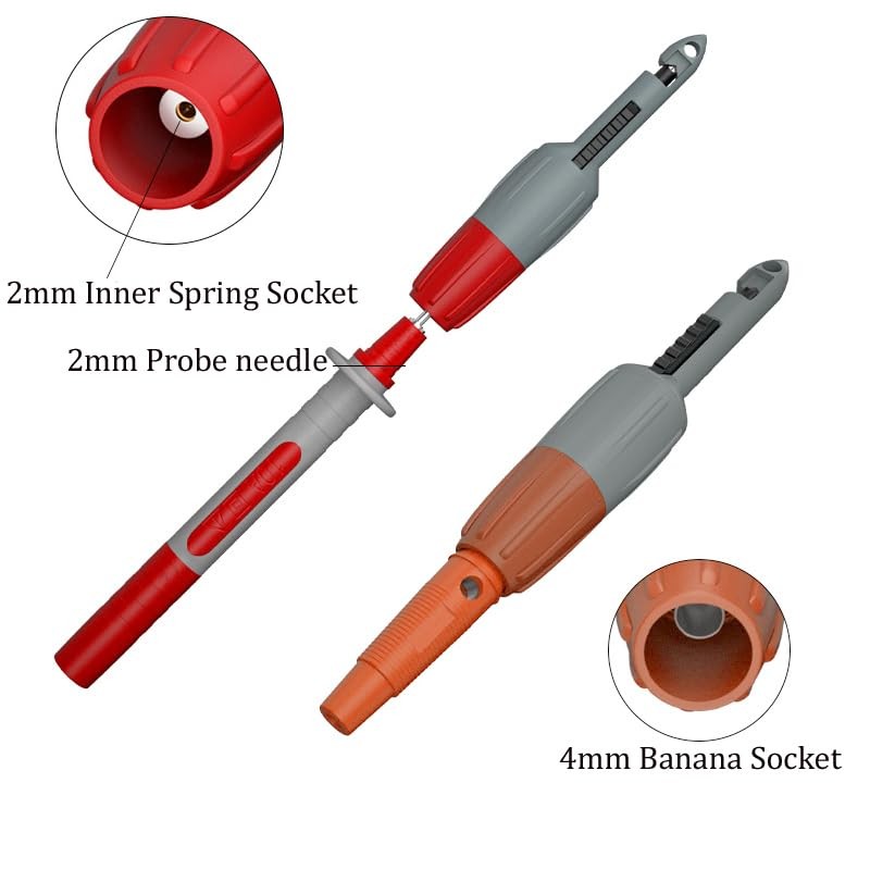 2pcs Wire Piercing Probe Kit, Insulation Puncture Wire Probe Piercing 2mm Gray