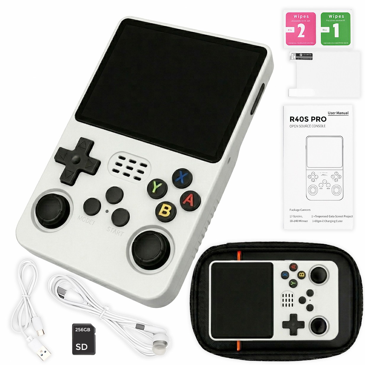 R36S R40S PRO Handheld Console 3.5 Inch IPS Screen Open Source Linux Portable