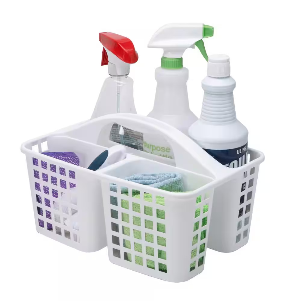 Caddy Basket with Handle in White