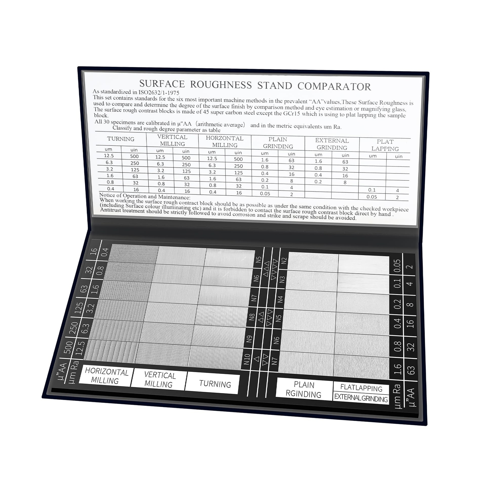 30PCS Surface Roughness Comparator,Surface Finish Comparator Set,Roughness Te...
