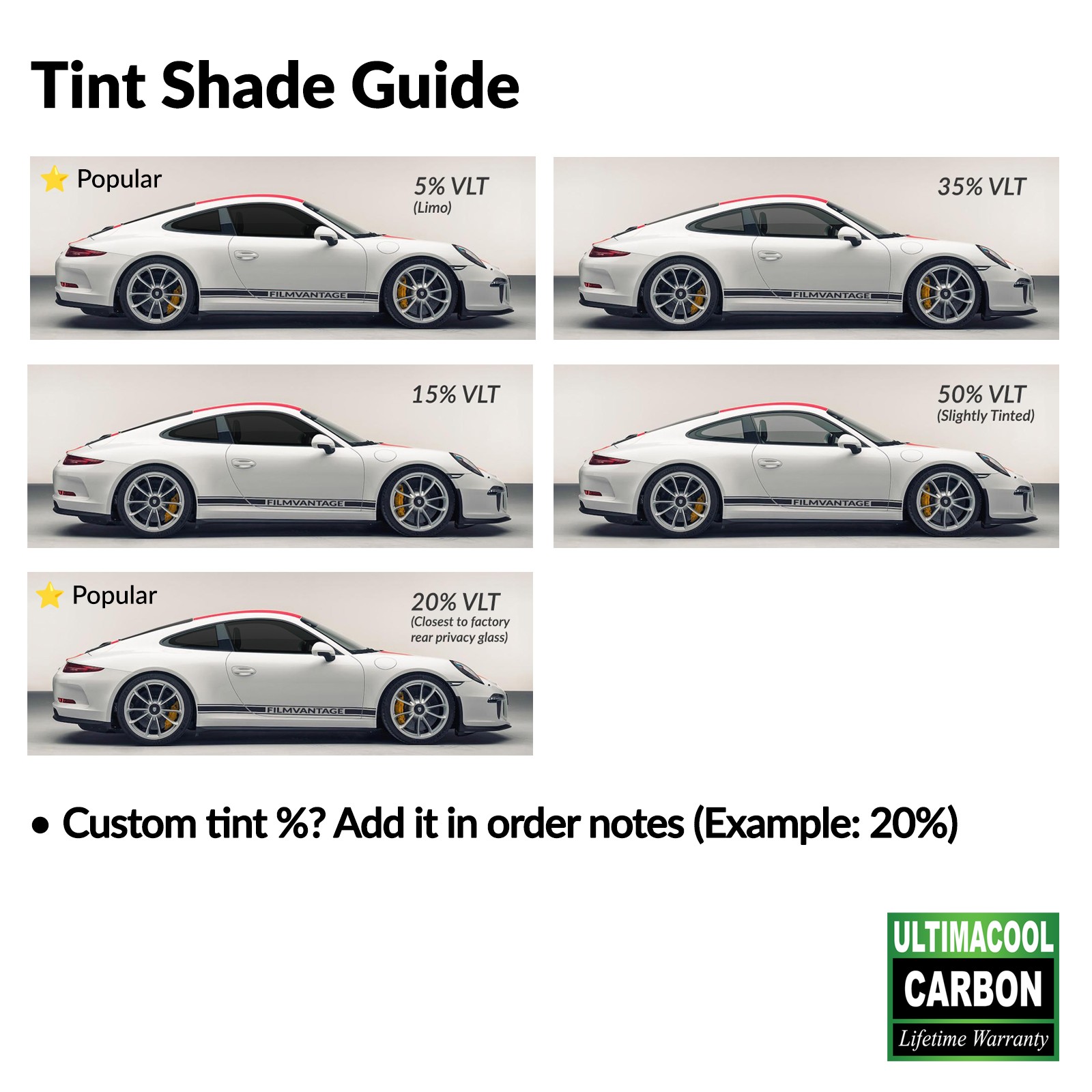 UC CARBON PRECUT WINDOW TINT KIT FOR SIERRA 3500 CREW 01-06 FRONT DOORS