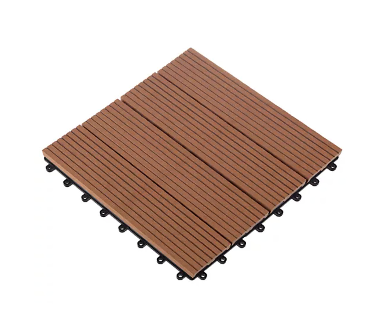 Pure Garden Patio Floor Tiles Set of 6 Wood/Plastic Deck Tiles