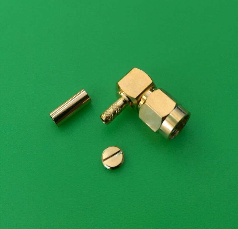 (2 SETS) SMA Male Right Angle crimp RG174/178/316/LMR100 Connector - USA Seller