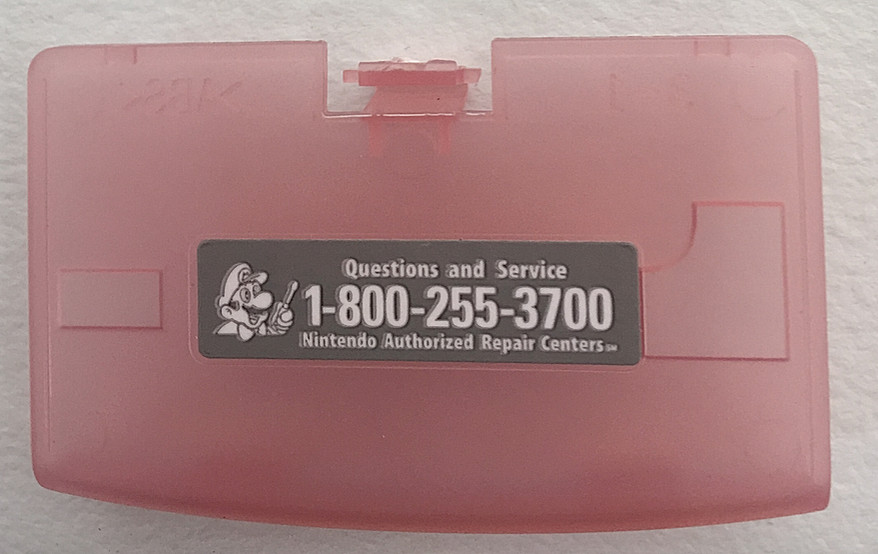 GBA Replacement Door + Sticker - Fuchsia Pink Battery Cover for Game Boy Advance