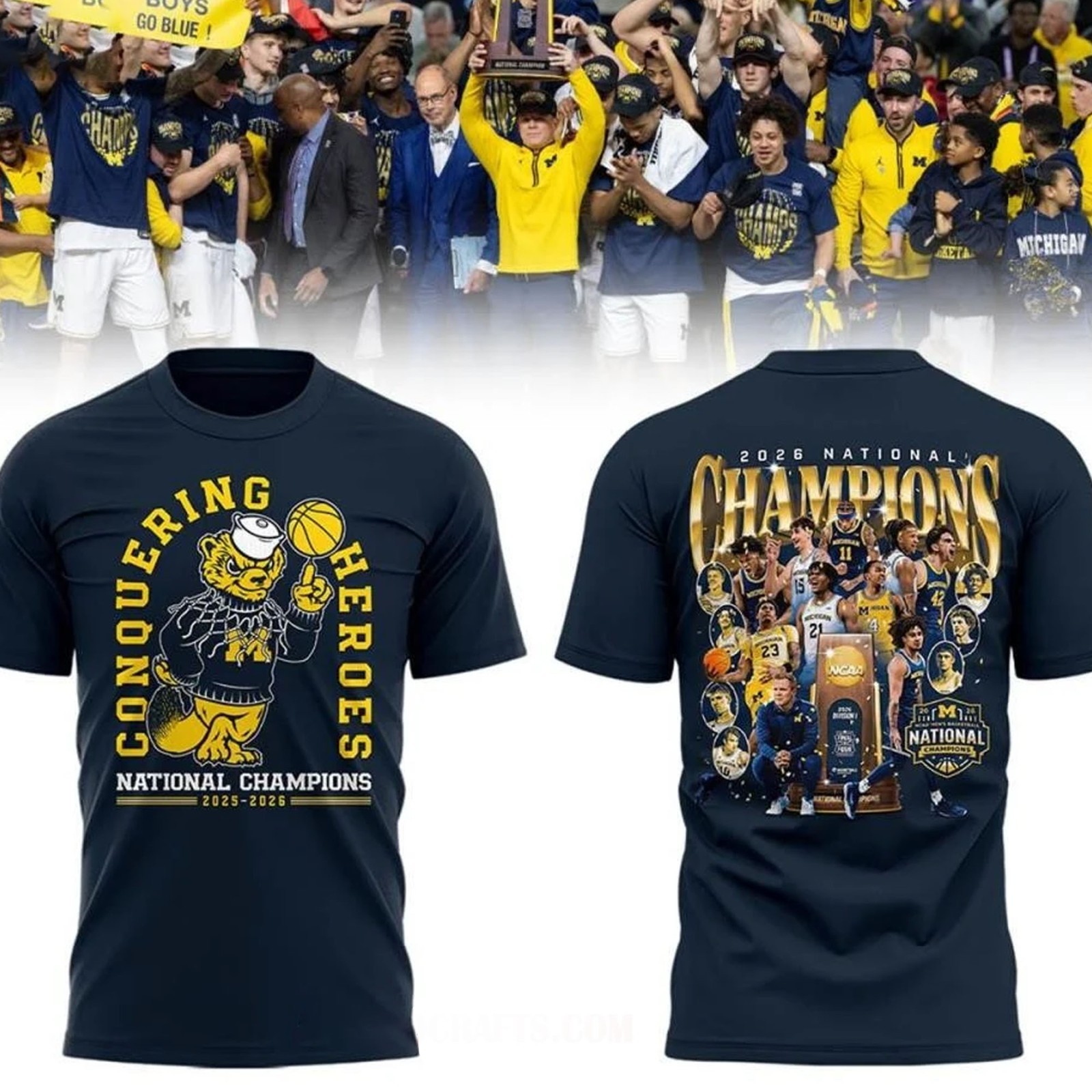 HOT NEW! Michigan Wolverines Men's Basketball National Champions 2026 Fan Gifts