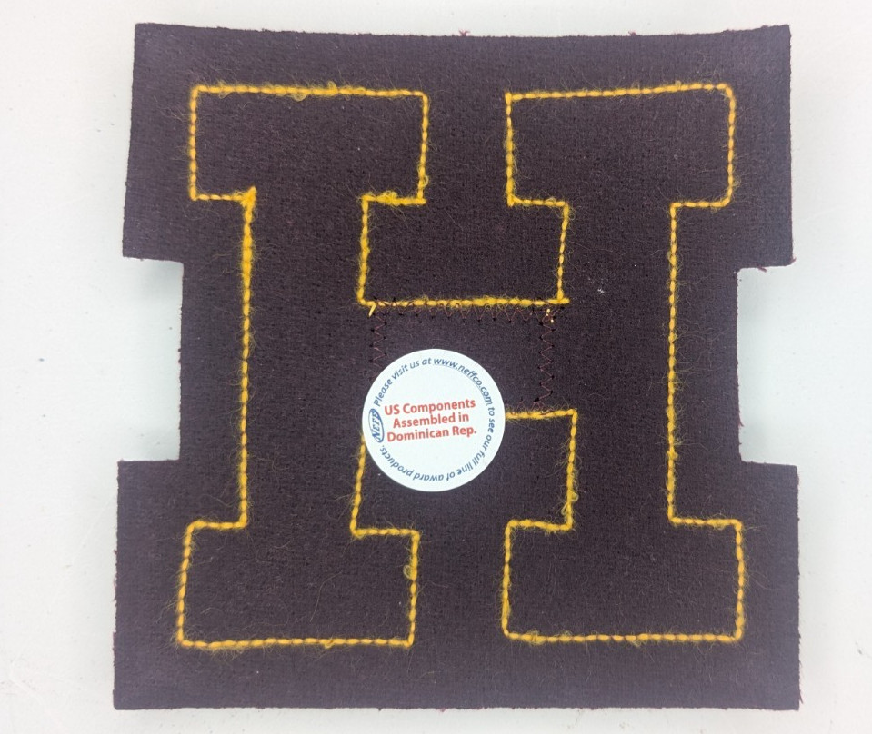 NEW Neff JV Junior Varsity Letterman Patch “H” 4.75" Maroon Gold Jacket Chenille