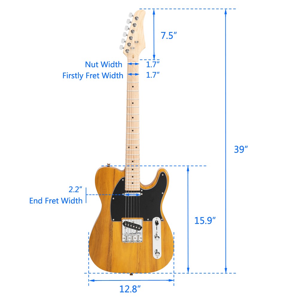 GTL Maple Fingerboard 39" 6 Strings Electric Guitar with Bag