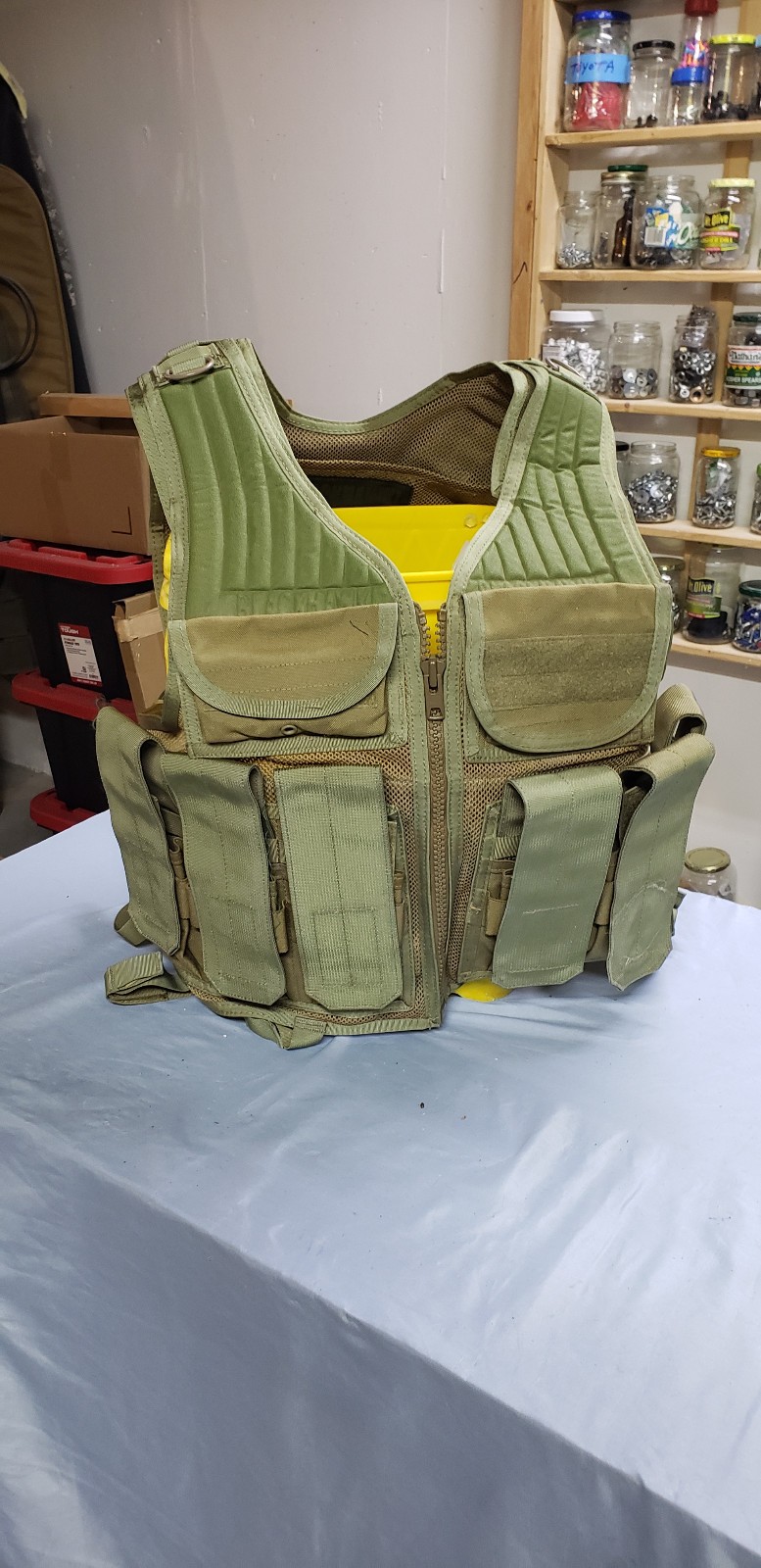 Blackhawk Tactical Vest-6 Mag Pockets, Used, very good cond., Olive Drab, Tall