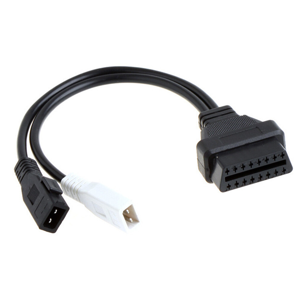 For VW AUDI VAG 2x 2 to 16 Pin OBD2 Adapter Connector Diagnostic Cable Black
