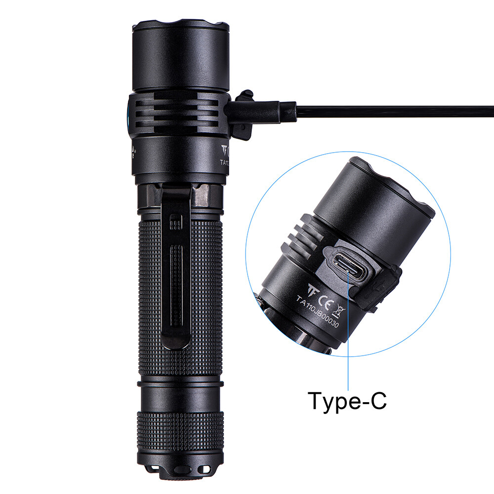 Trustfire T11R Tactical EDC Flashlight Type-c Rechargeable Torch 1800Lumen US