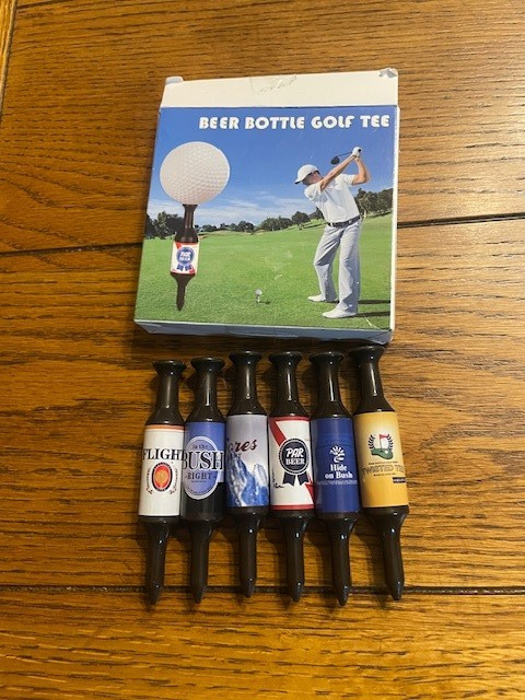 Golf Tees Beer Bottle 6 Pack Golf Tee Holder - New