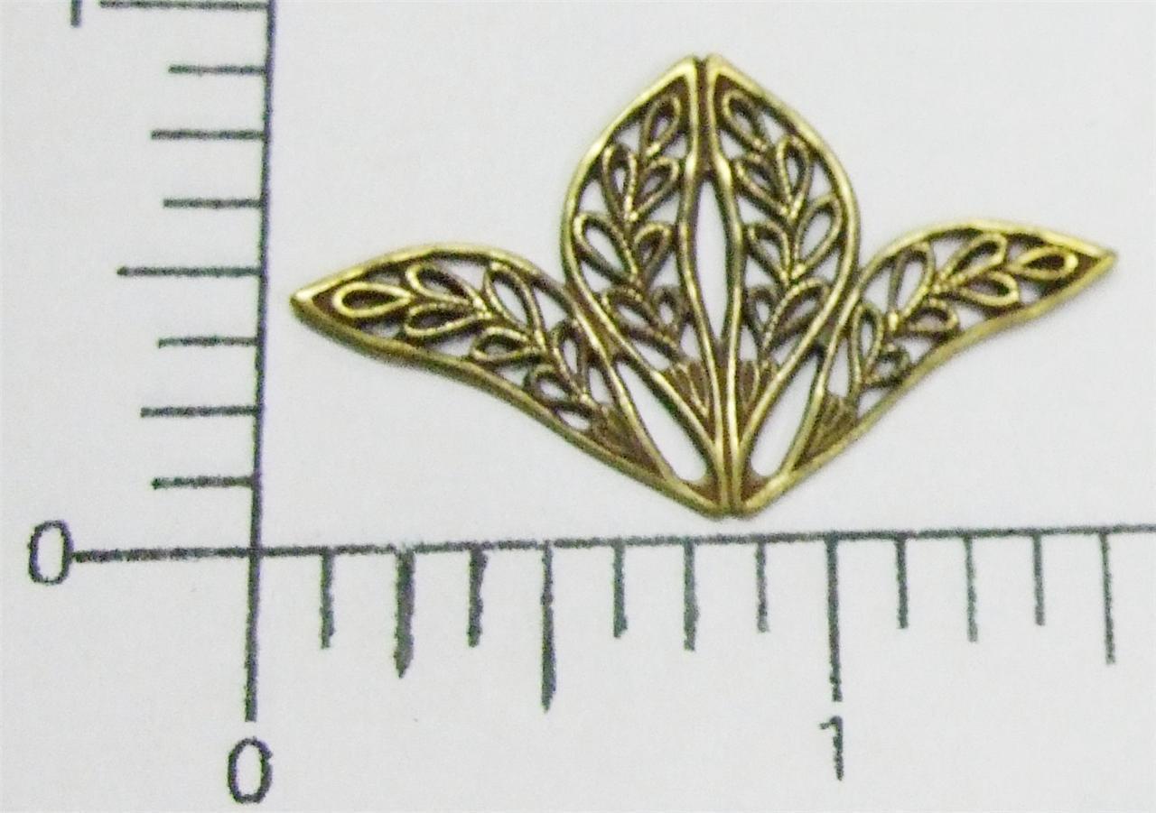 24253        2 Pc Lot Brass Oxidized Victorian Filigree Jewelry Finding