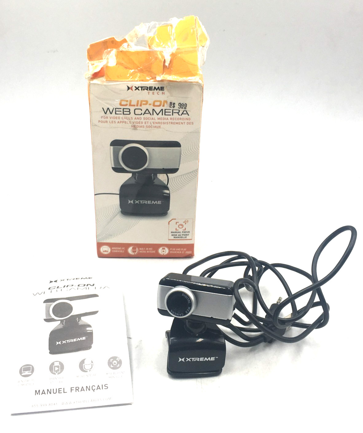 Webcam Xtreme Tech Clip-On with Built-in Microphone In Original Box