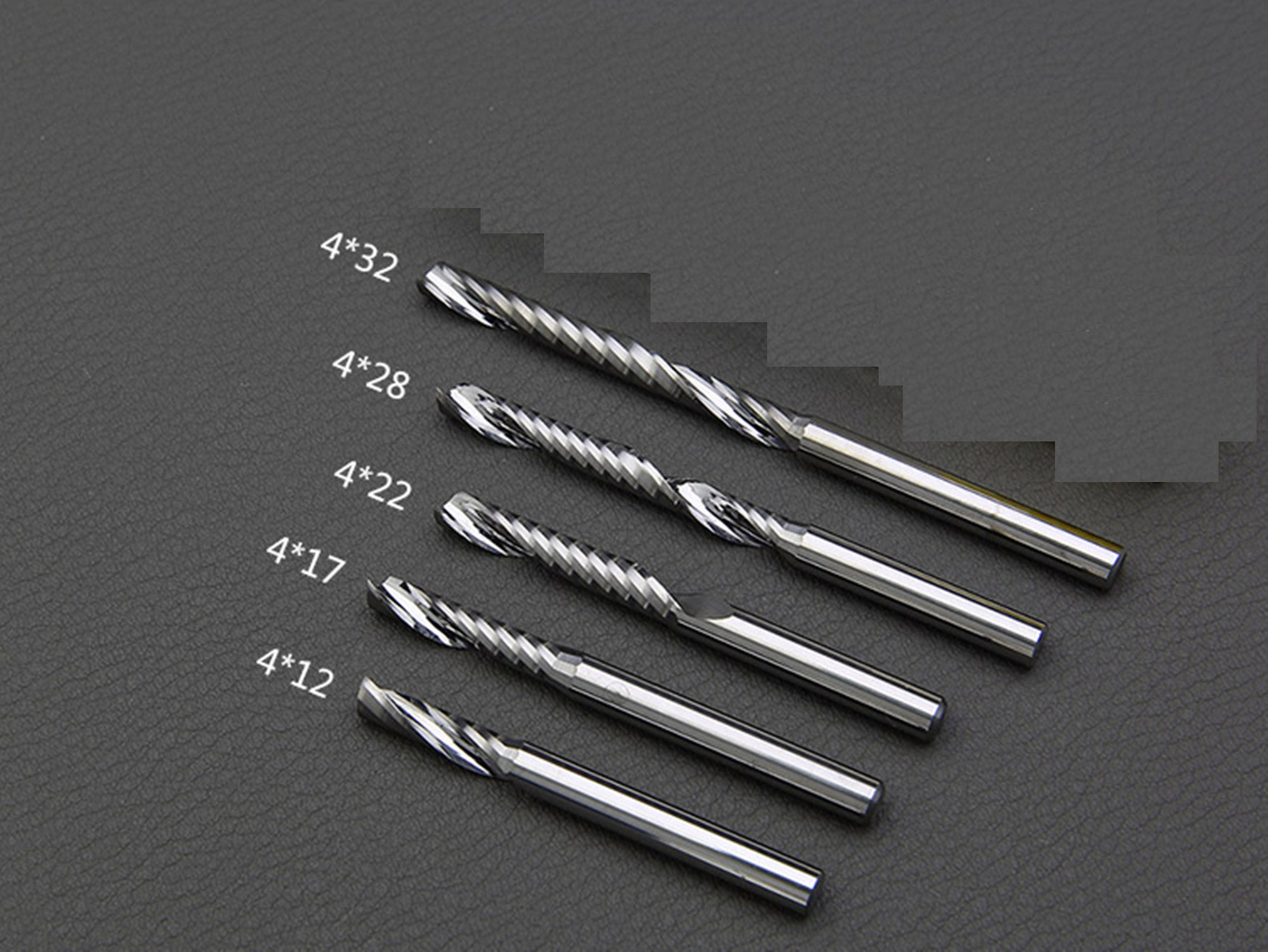 10pcs 4mm shank Single Flute Carbite spiral End Mill Cutter CNC Bit  CEL 8~42mm