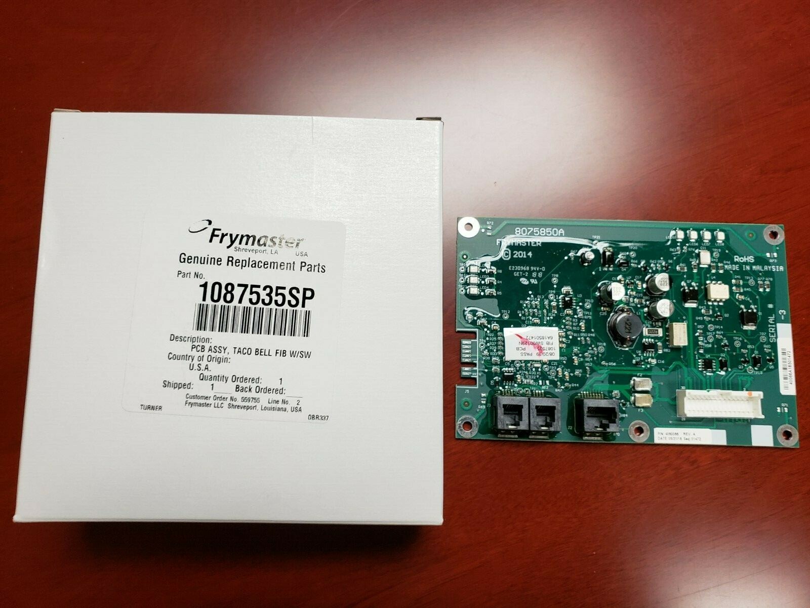 FRYMASTER 1087535SP PCB ASSY, TACO BELL FIB W/SW - GENUINE OEM - FREE SHIPPING