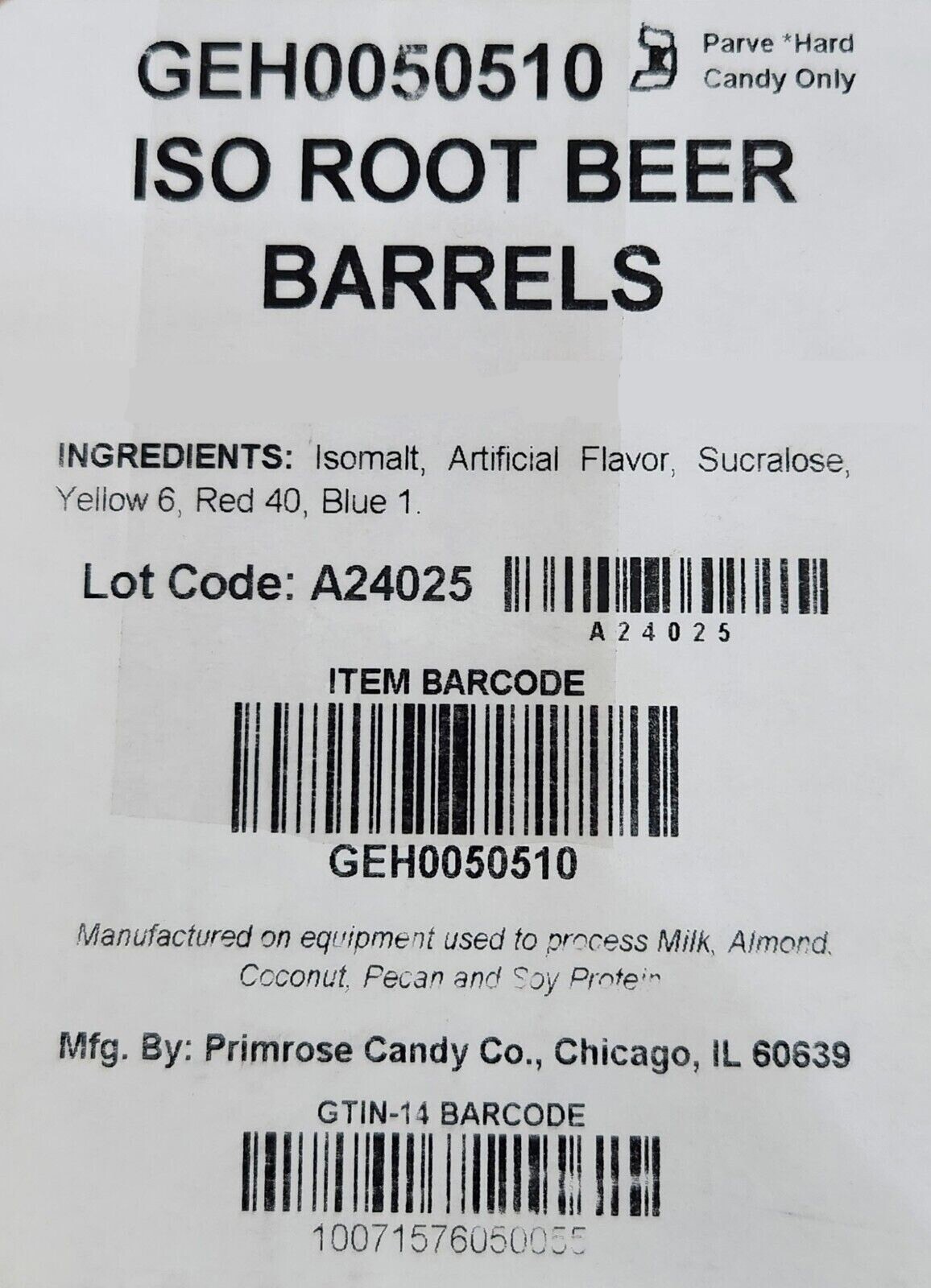 Primrose 2 lb SUGAR FREE Root Beer Barrels Wrapped Hard Candy Bulk Bag