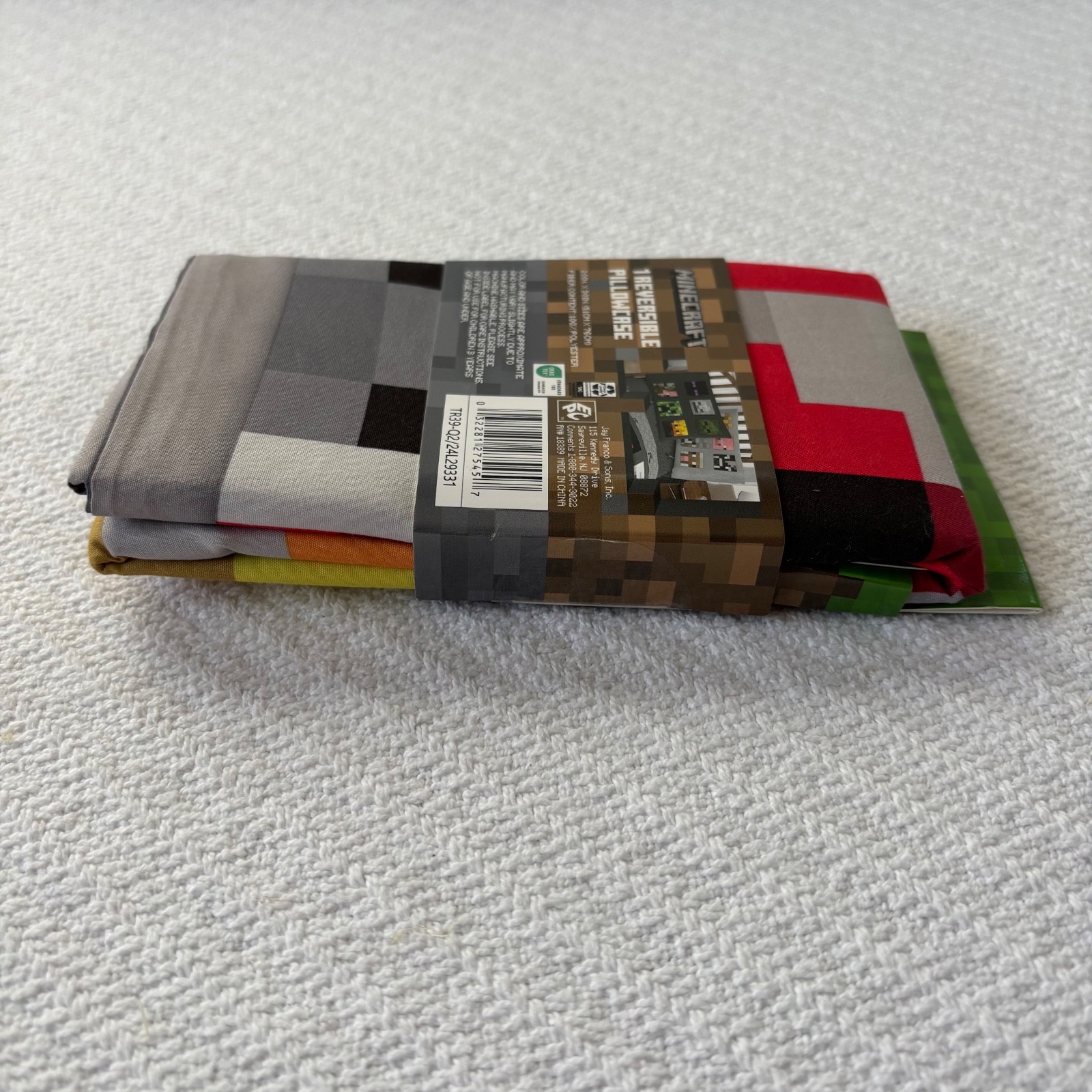 Minecraft Reversible Standard Pillow Case. New. 1 Pack. Enderman, Creeper, Etc