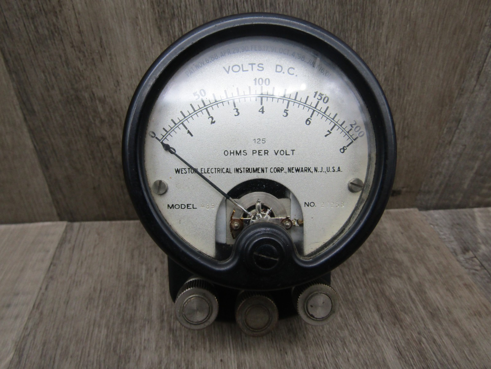 WESTON ELECTRICAL MODEL 489 DC VOLTMETER 0-200V 125 OHM/VOLT VINTAGE - TESTED
