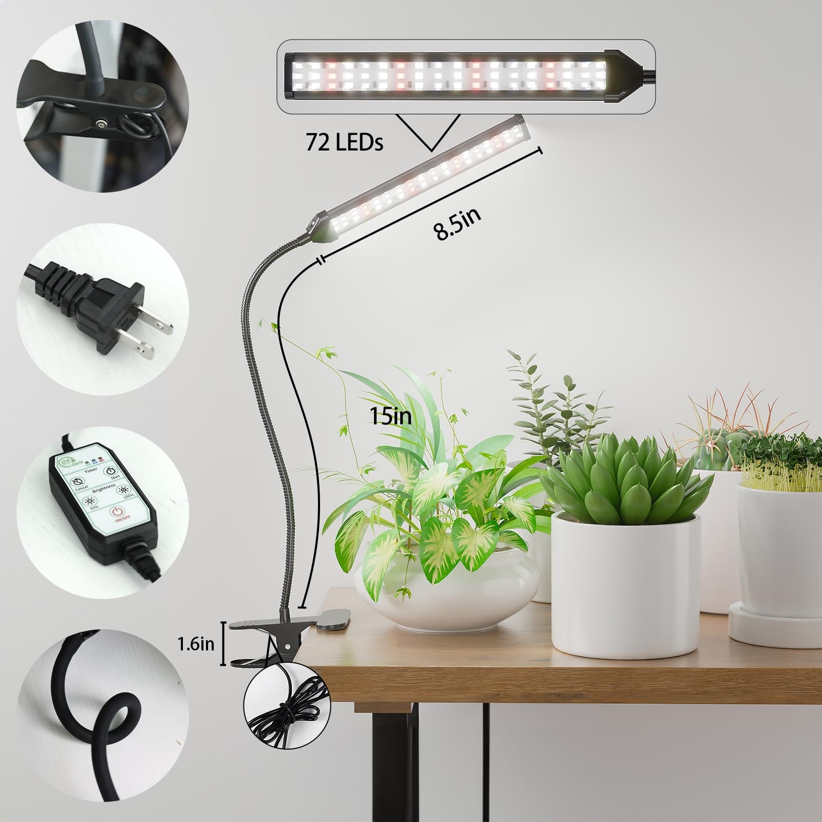 Grow Light for Indoor Plants Growing, 6000K Full Spectrum