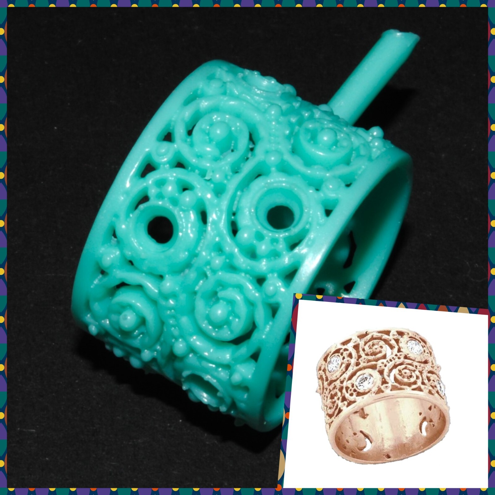 2 pcs Ladie's  ring Wax patterns for lost wax casting jewelry/waxes_3580