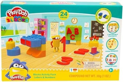 Play Doh Blocks-activity pack-24 Pieces-letters and Numbers Set-by bildo-New