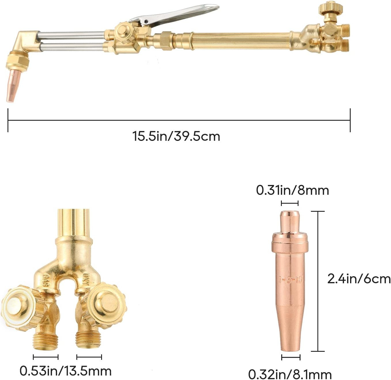 Medium Duty Oxygen/Acetylene Welding Torch | Victor Type Torch Handle with One 3