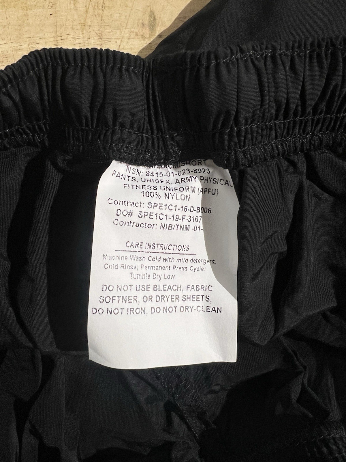 MEDIUM SHORT - US APFU Pants Army Black Gold PT Fitness Pants Unisex Trousers