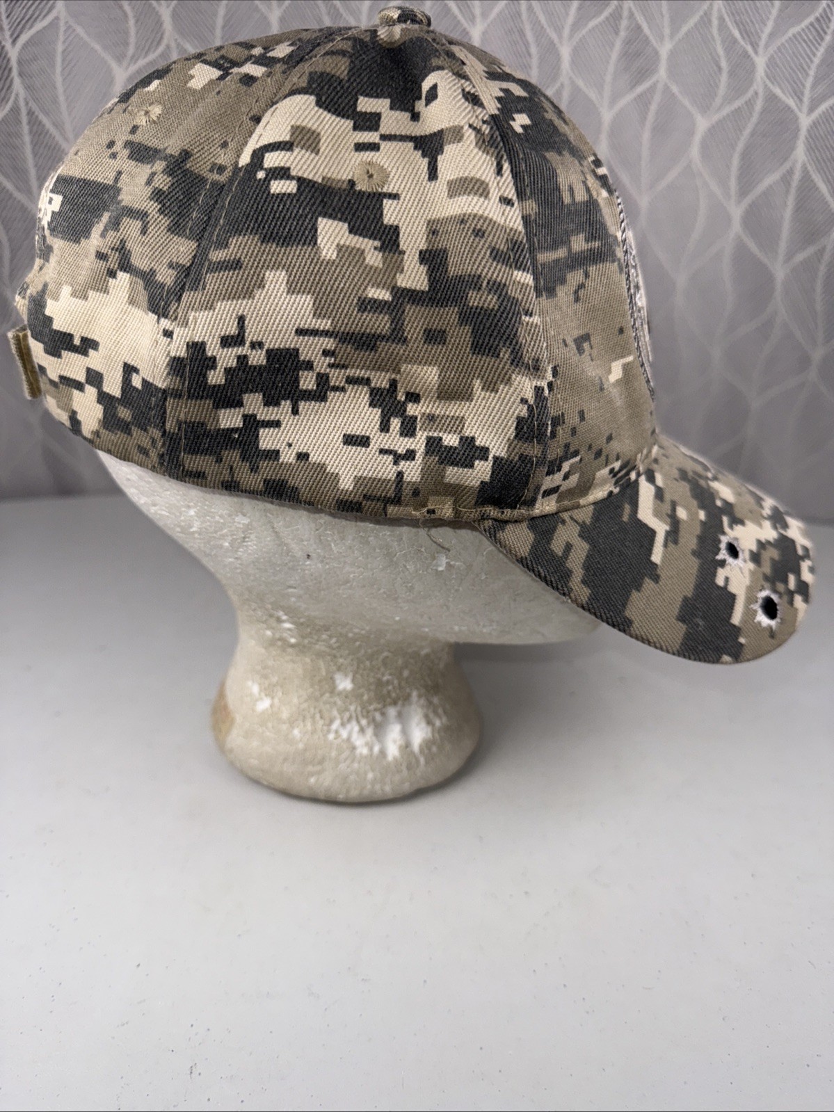 2nd Amendment 1789 Patch on gray beigeblack digital camouflage Hat Cap HookLoop