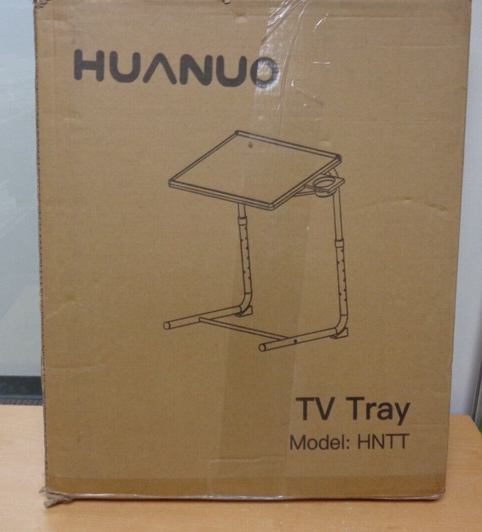 NIB Huanuo Adjustable TV Tray Table cup holder model HNTT