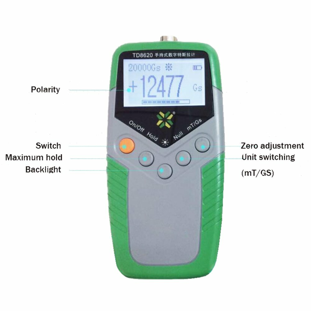 Gauss Meter Teslameter Permanent Magnet Surface Magnetic Field Tester 2% Class