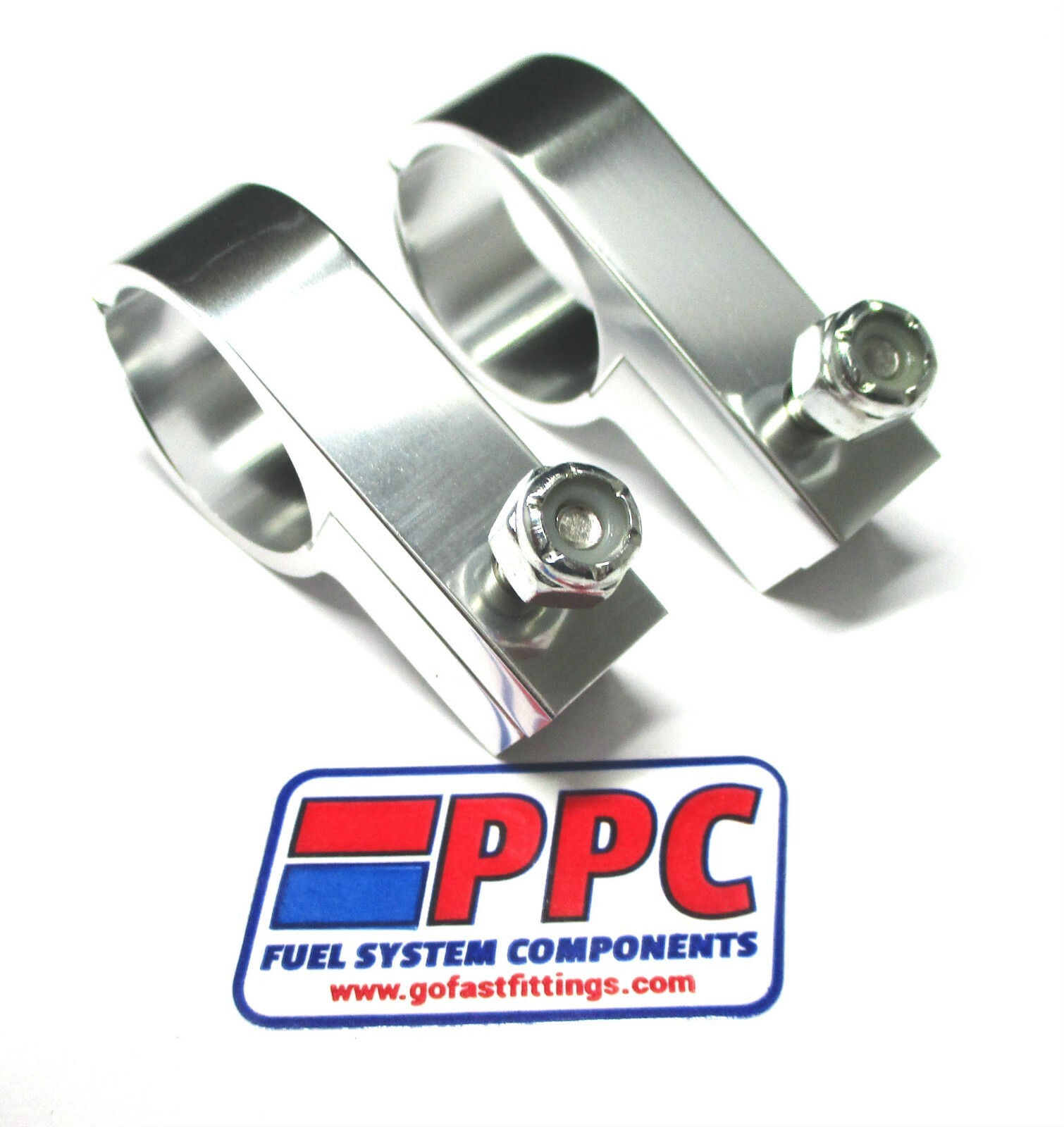 5/16 in ID SimChrome Polished Silver Aluminum Line Mounting  P Clamp 2 per pk