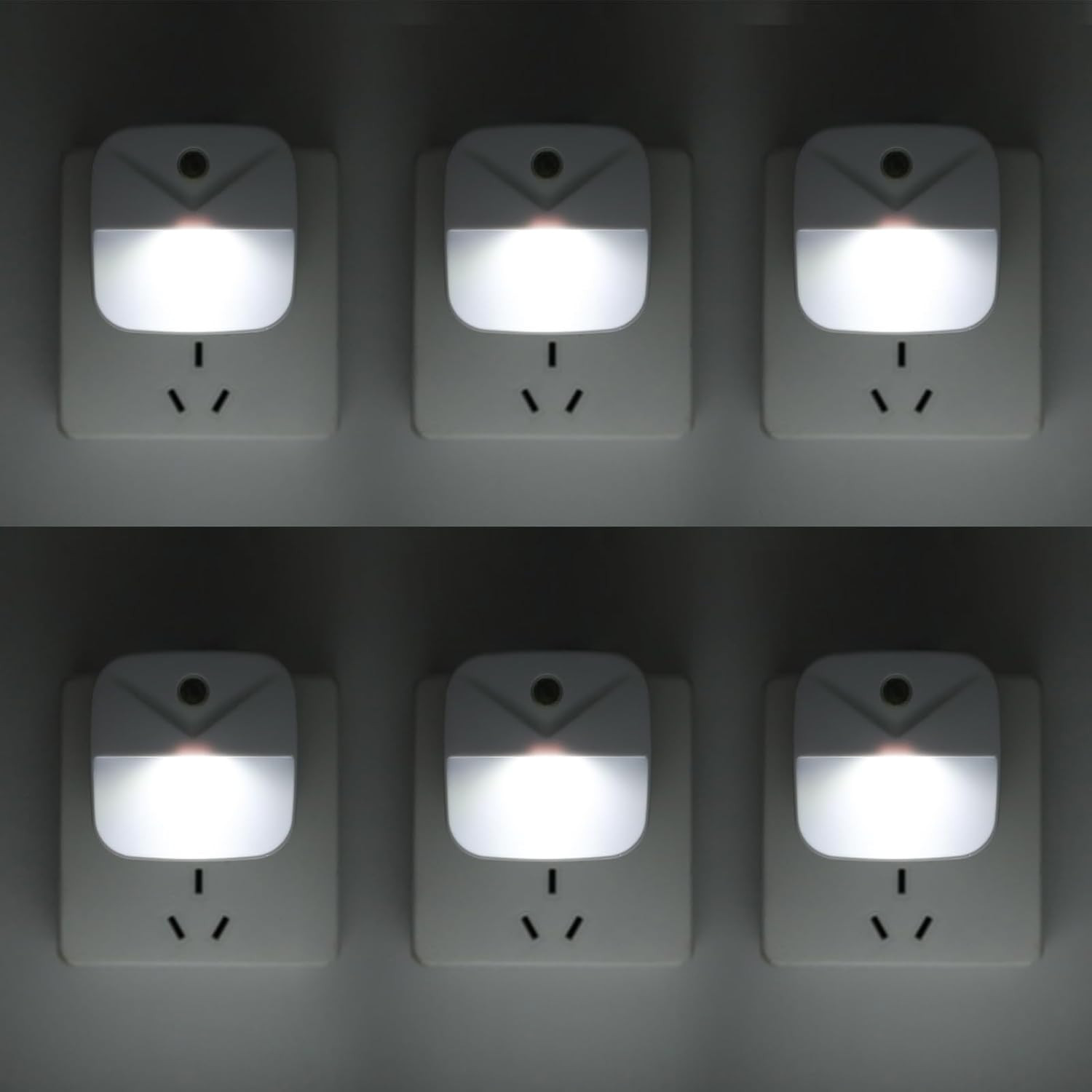 6 Pack LED Night Light Plug into Wall, Daylight White Color Dusk to Dawn Sensor