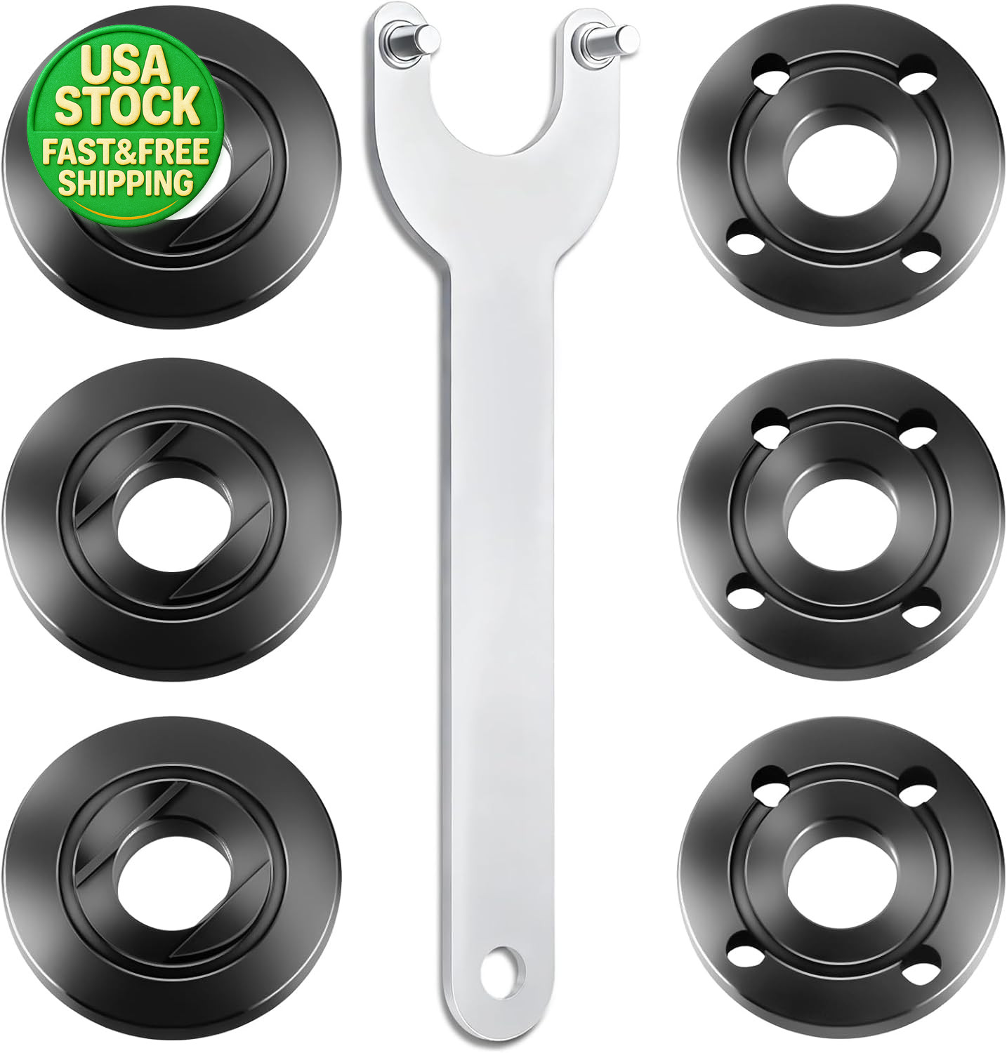 Angle Grinder Nut Wrench Set 7PCS 5/8-11 Flange Lock Nut for 4.5" 5" Dewalt Part