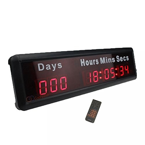 1-inch 9Digits LED Event Timer Countdown/up Clock with Days Hours Mins Secs