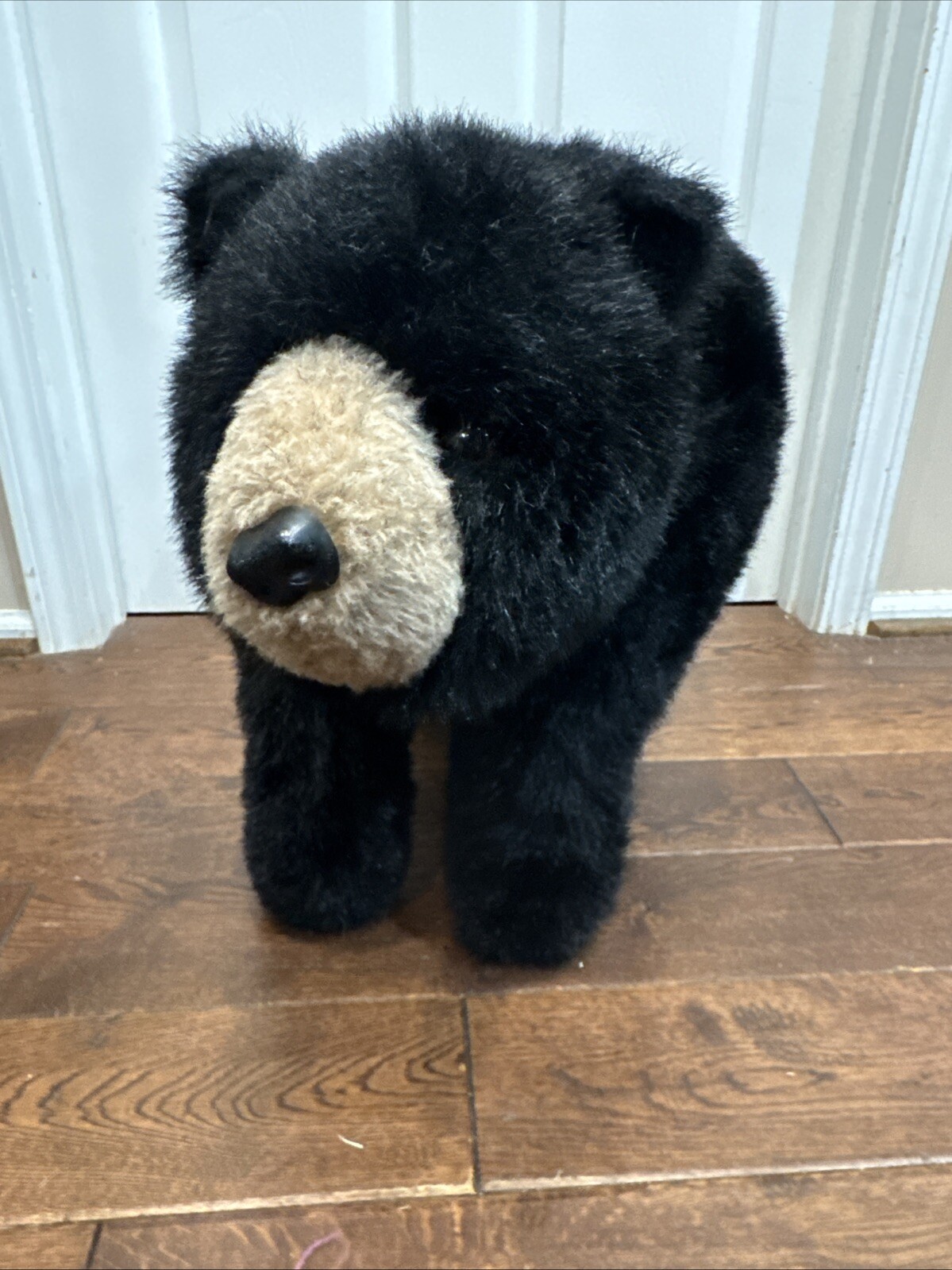 Vintage BIG Black Bear Footstool Bench DITZ DESIGNS THE HEN HOUSE Rare 30” Long