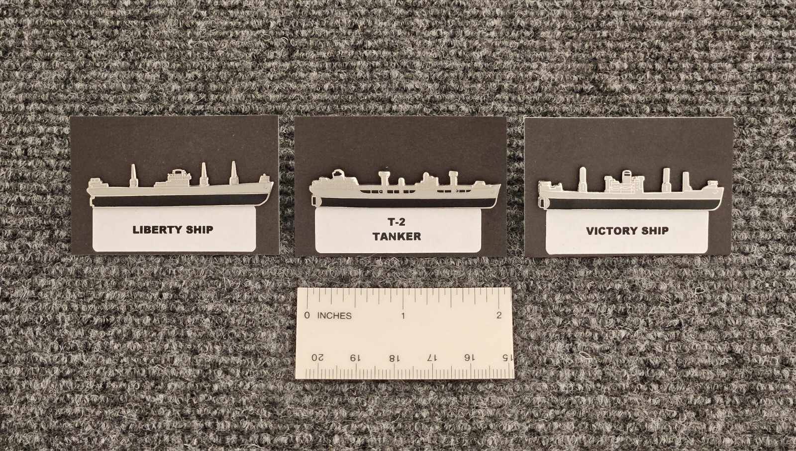 LIBERTY SHIP, VICTORY SHIP & T-2 Tanker Enamel Lapel Pins - Merchant Marine
