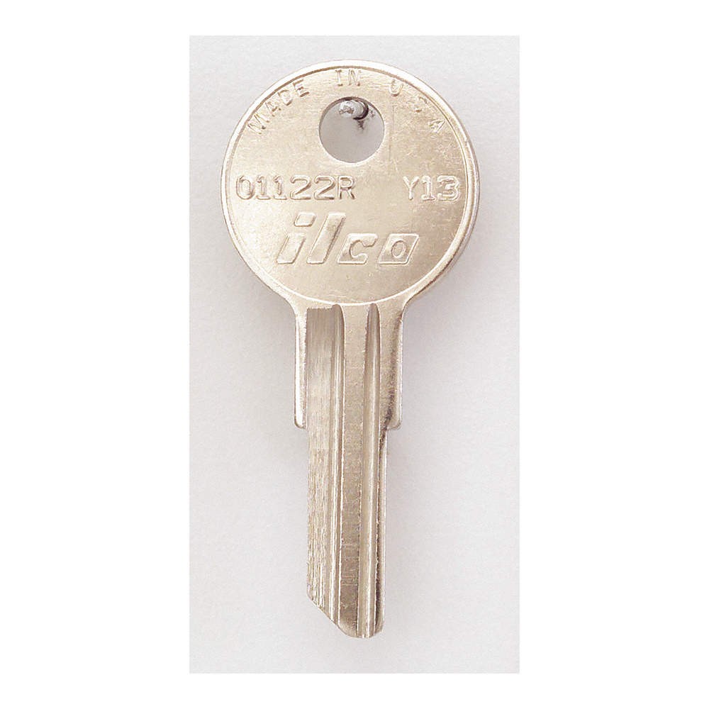 KABA ILCO 01122R-Y13 Key Blank, Y13,Brass, PK10 1GAN6