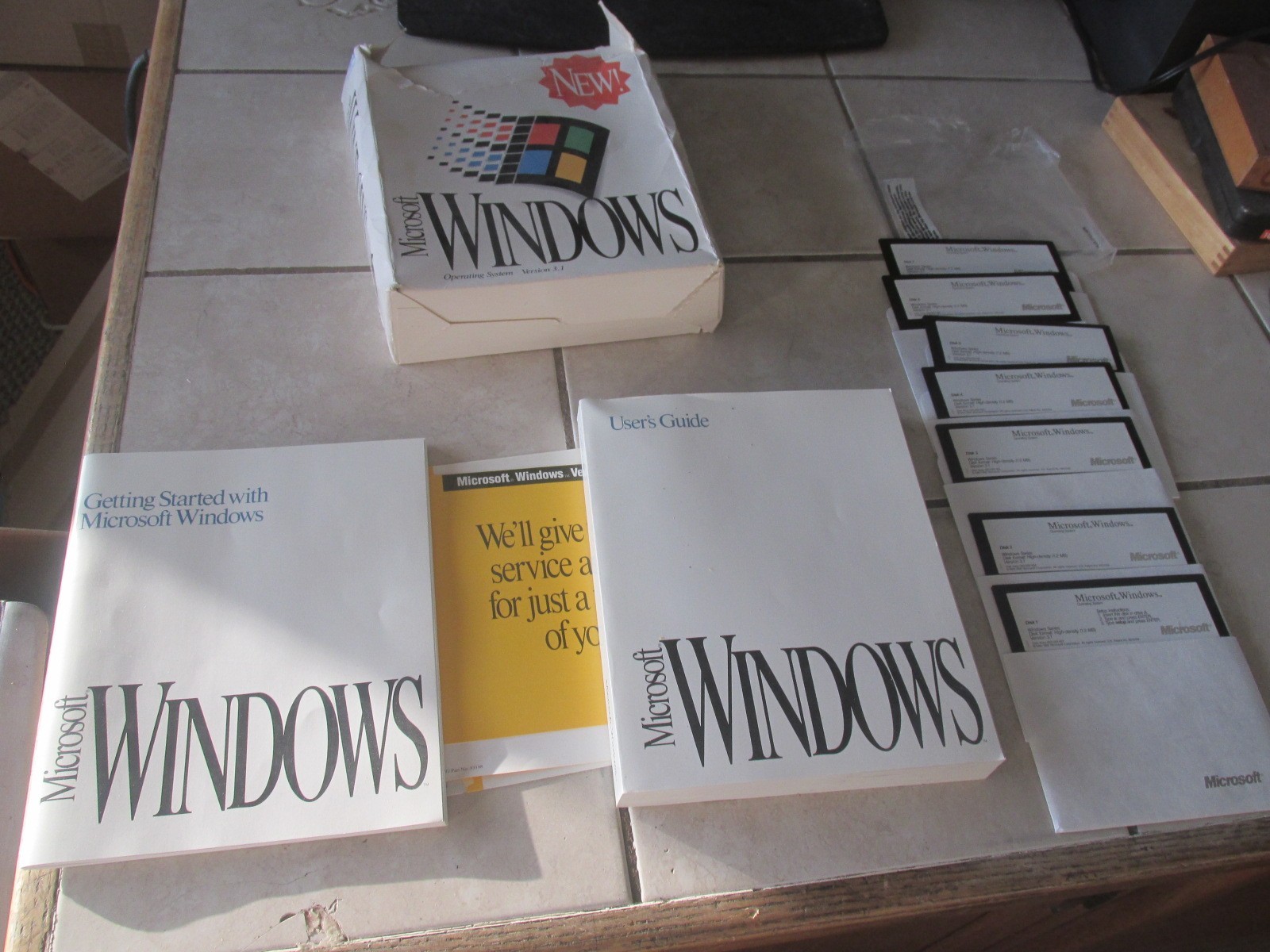 Microsoft Windows 3.1 Operating System Boxed Set Manuals 3.5" Floppy Disks
