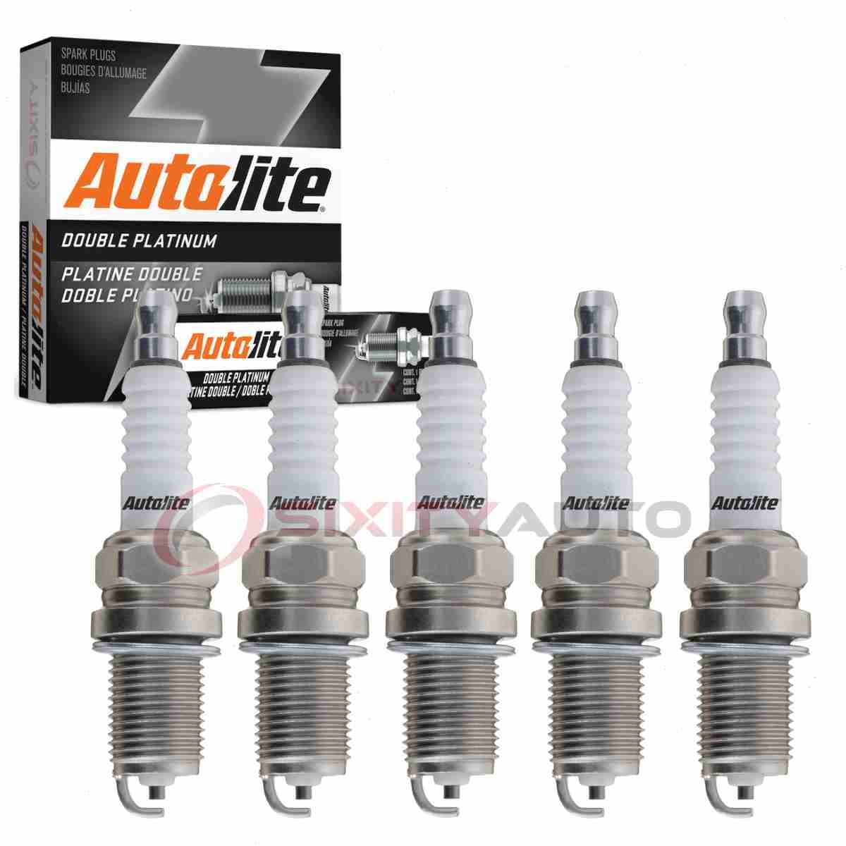 5 pc Autolite Double Platinum Spark Plugs for 1995-1998 Acura TL 2.5L L5 ft