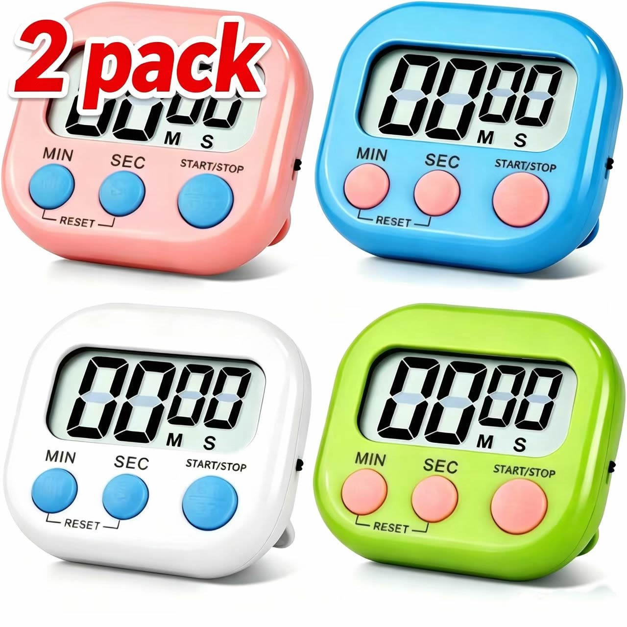 Large LCD Digital Kitchen Cooking Timer Count Down Up Clock Loud Alarm Magnetic