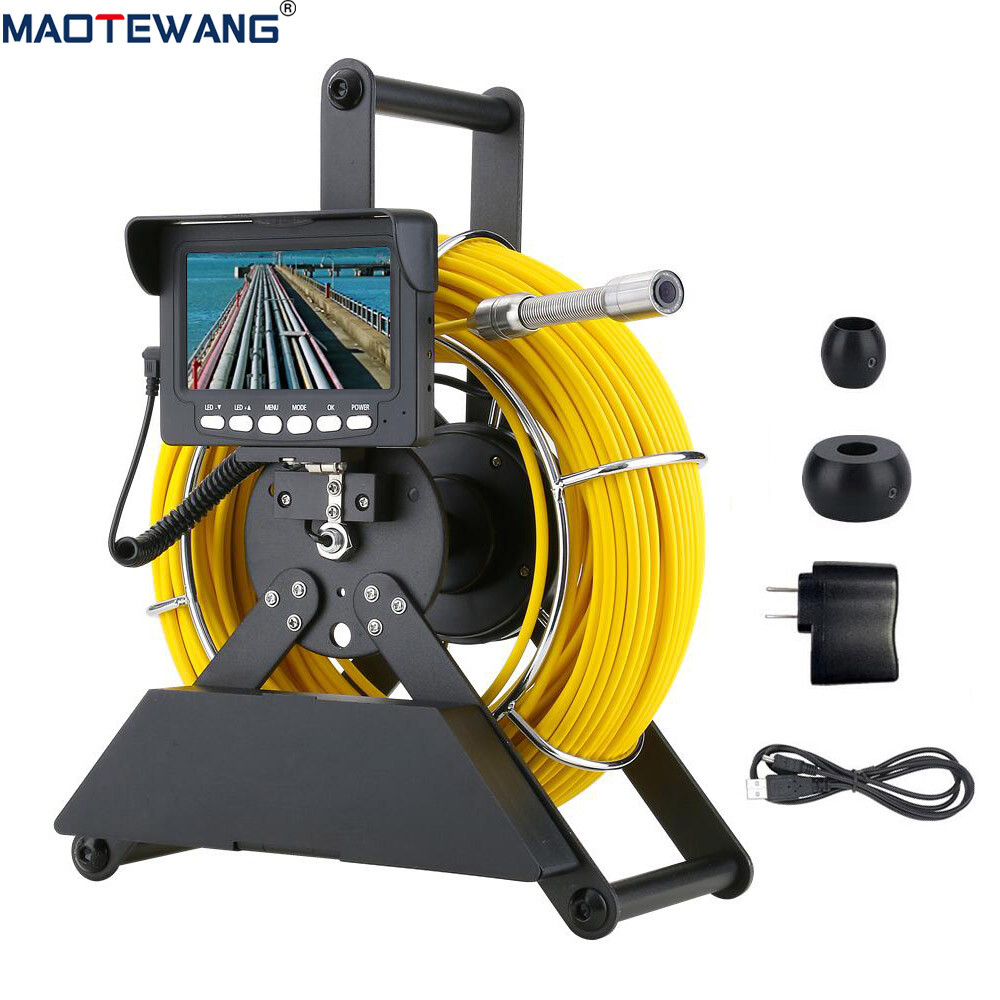 Sewer Pipe Inspection Camera 30m IP68 1000TVL 17MM Drain Endoscope 4.3" Monitor