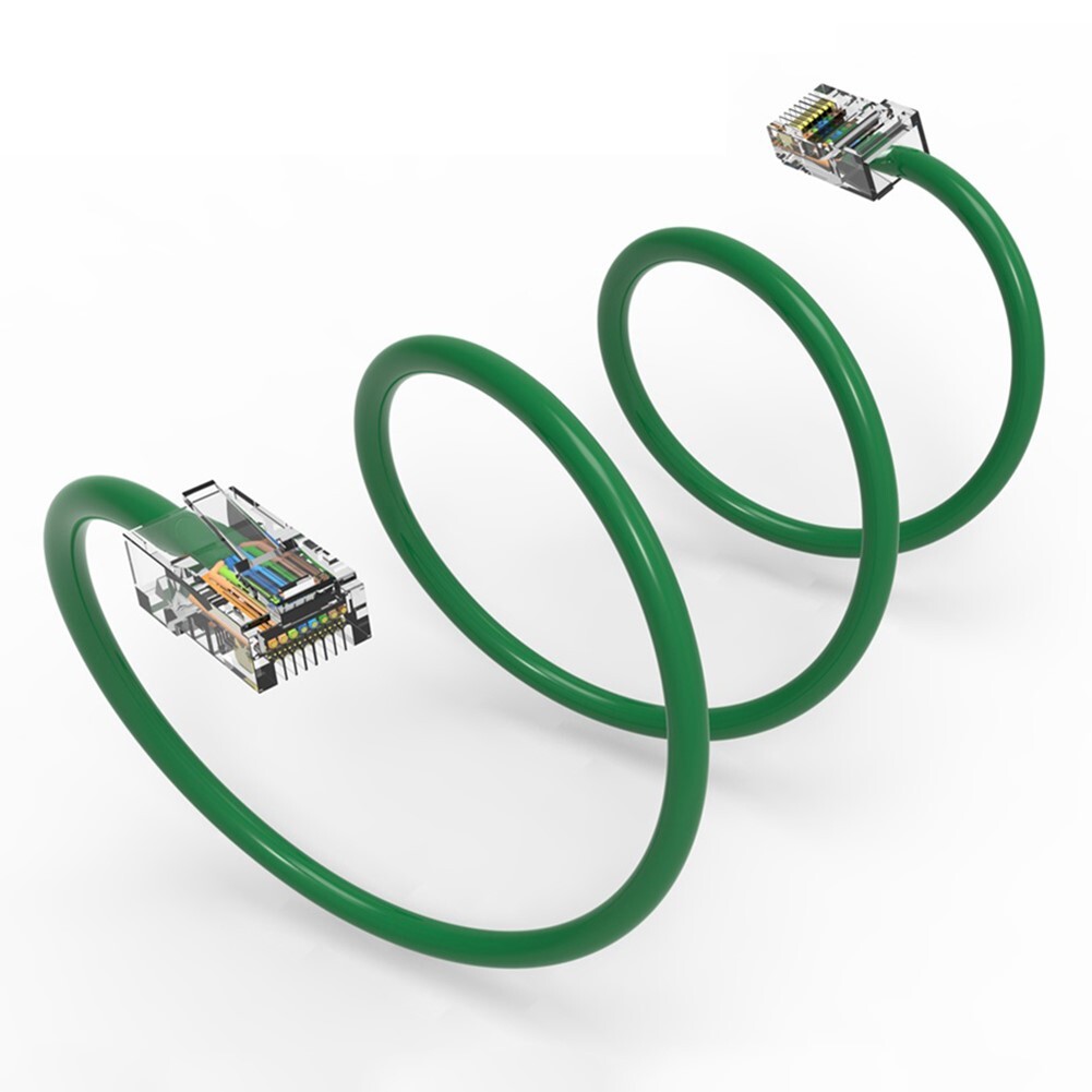 10FT Cat5e RJ45 Ethernet LAN Network UTP Non-Booted Patch Cable Copper Green