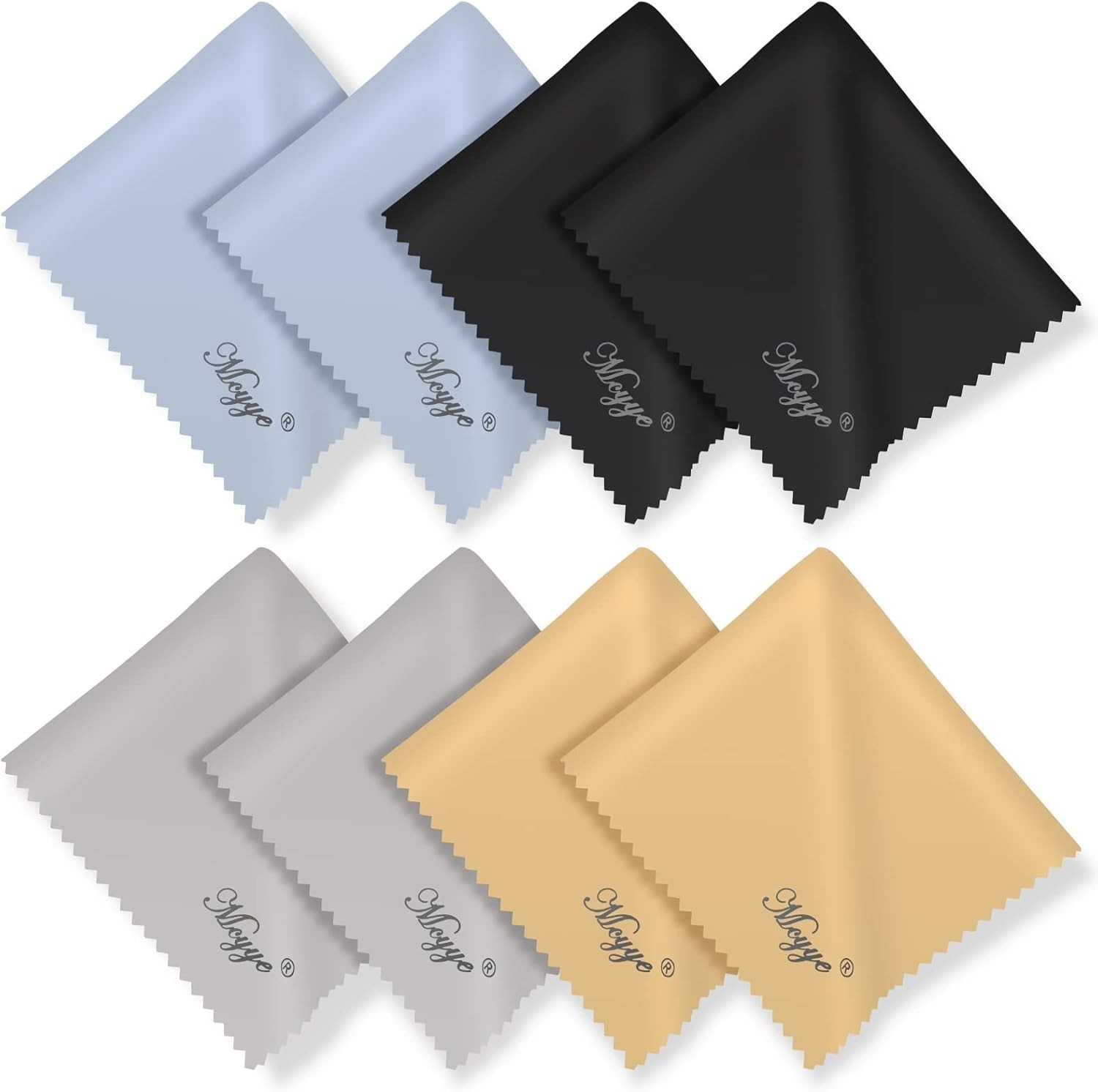 8 Pack Microfiber Cleaning Cloths for Glasses Screens Lenses Electronics