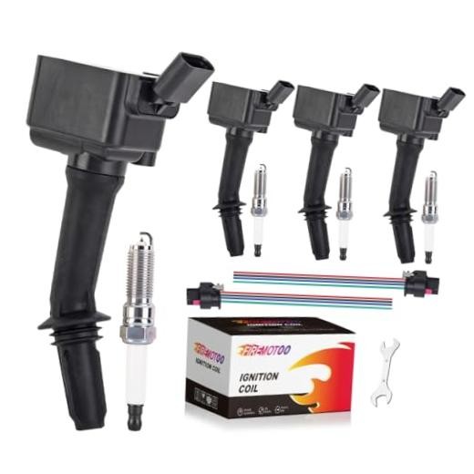 4Pcs Ignition Coil Pack Spark Plug & 2Pcs Wiring Harness for Malibu 16-22 |