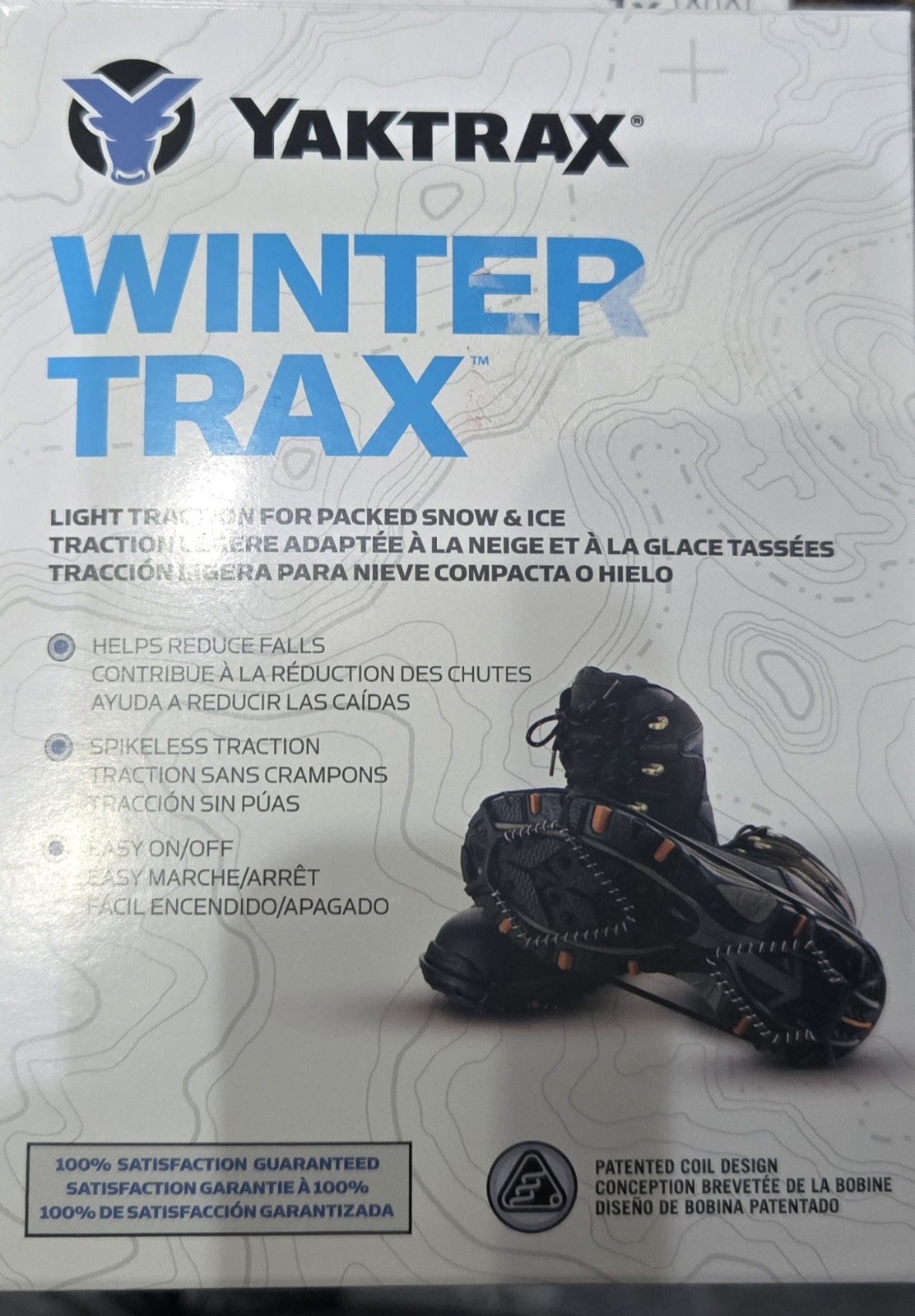 YAKTRAX WINTER TRAX ICE TRACTION CLEAT OVER THE SHOE BOOT COIL ONE SIZE 6-12 NEW